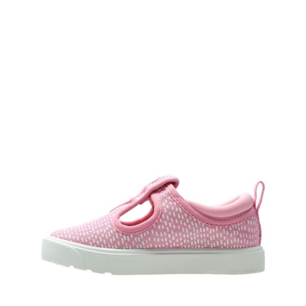 Clarks Girls City Spark Toddler Canvas Pink | CA-7240635